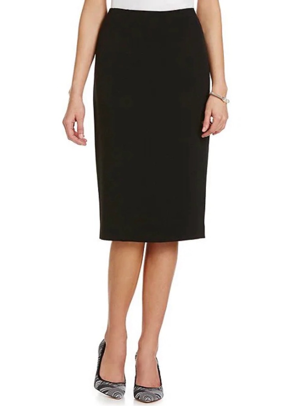 Kasper Black Fully Lined Straight Pencil Skirt Sleek Silhouette